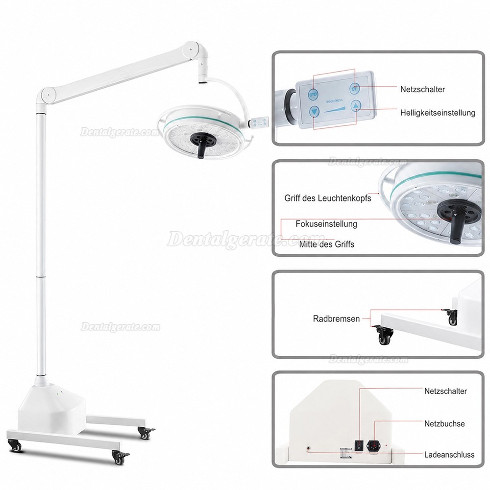 108W LED tragbare schattenlose Lampe Chirurgische medizinische Untersuchungsleuchte KWS KD-2036D-3
